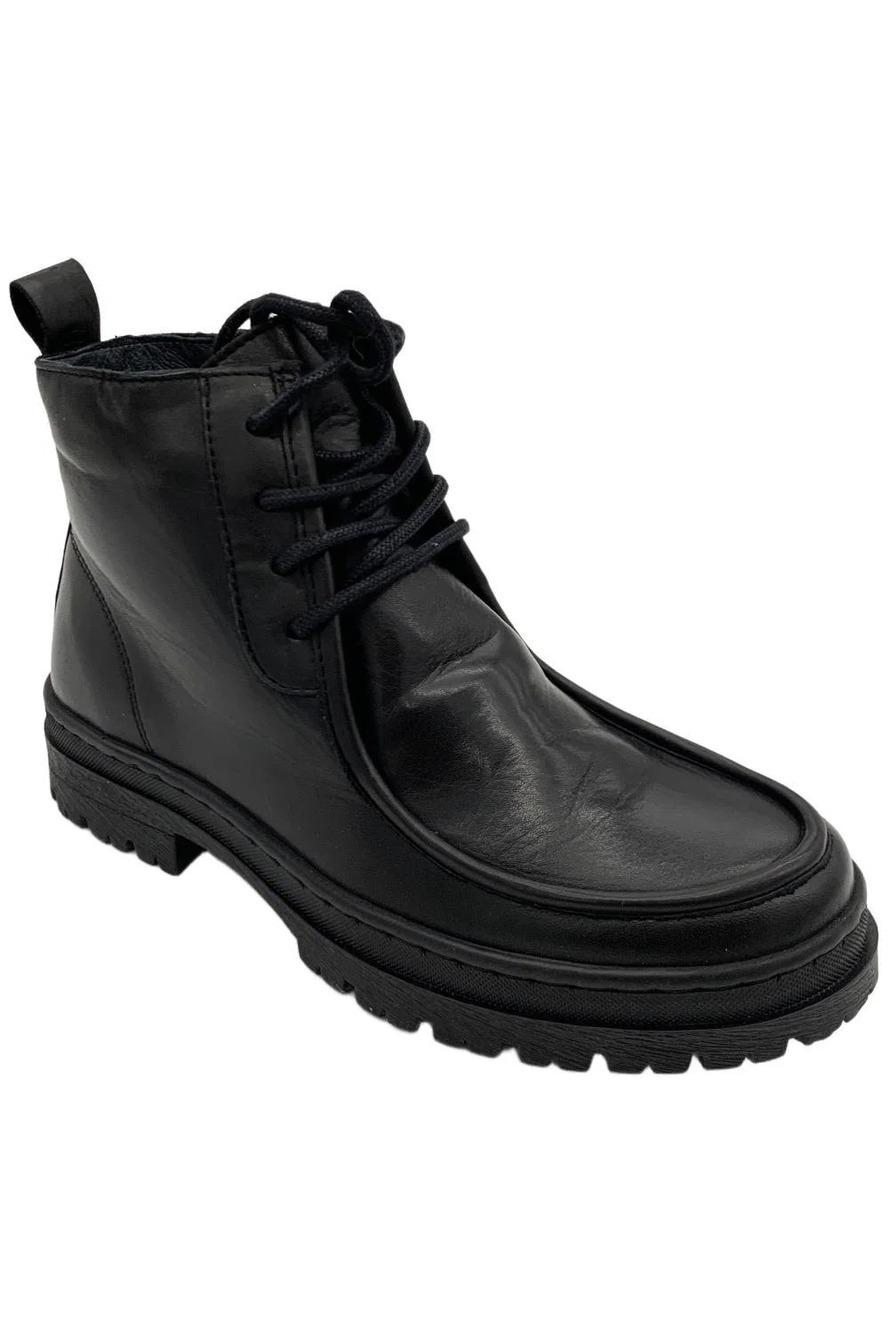 Miz Mooz Women's Leather Lace-Up Ankle Boots Amherst Black - Medium